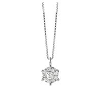 Collana Bliss Donna Caresse in Oro bianco Diamante 0.085 Ct 20077254 - 20077254